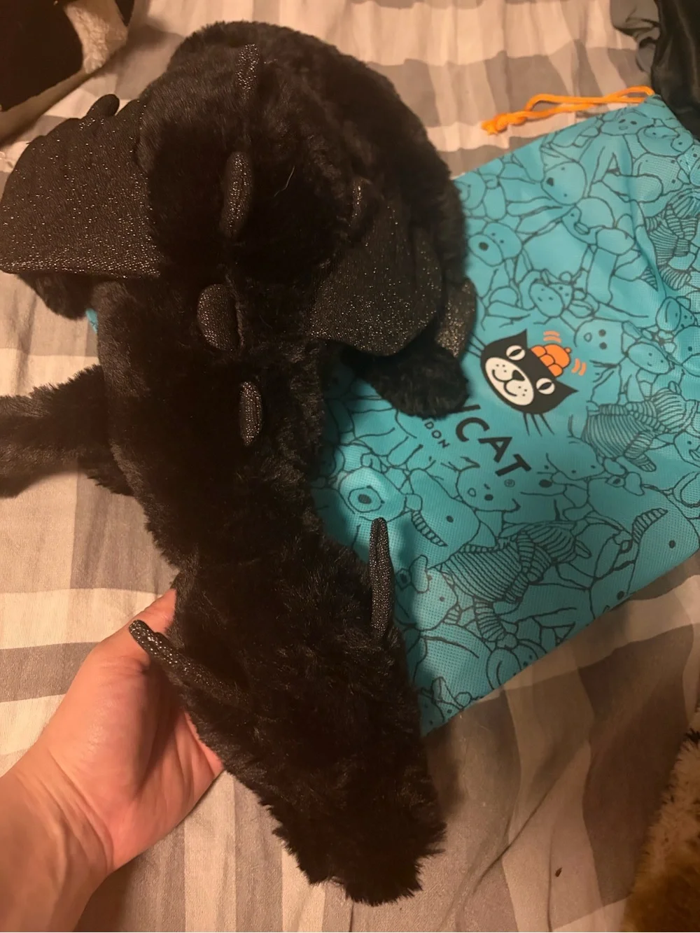 Jellycat Black Plush Dragon Small Pet Toy